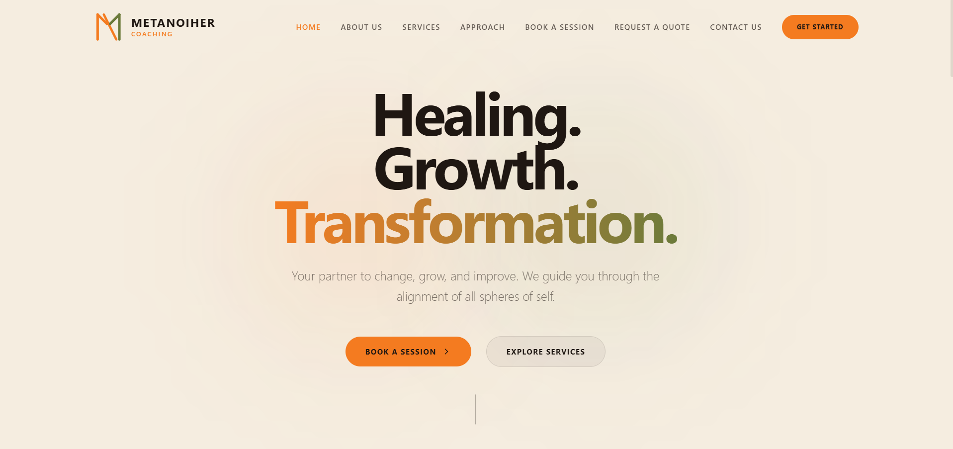 Metanoiher Coaching website preview